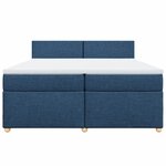 vidaXL Sommier à lattes de lit avec matelas Bleu 200x200 cm Tissu