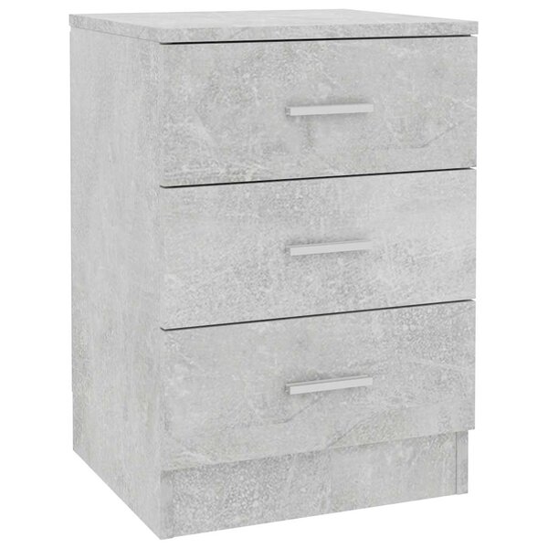 vidaXL Table de chevet Gris béton 38x35x56 cm Bois d'ingénierie