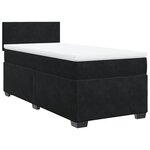 vidaXL Sommier à lattes de lit avec matelas Noir 90x190 cm Velours