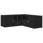 vidaXL Armoire d'angle noir 200x40x45 cm bois d’ingénierie