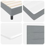 vidaXL Lit Box Spring avec Matelas Gris Clair 180x200 cm Tissu