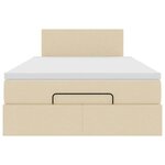 vidaXL Cadre de lit ottoman avec matelas crème 120x190 cm tissu