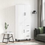 vidaXL Buffet haut Blanc 69 5x34x180 cm Bois d'ingénierie