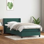 vidaXL Sommier à lattes de lit et matelas vert foncé 80x220 cm velours