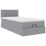 vidaXL Cadre de lit ottoman avec matelas gris clair 80x200 cm tissu