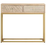 vidaXL Table console 90x30x76 cm bois massif de manguier et fer