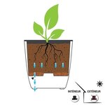 Bac à fleurs carré 42 L - 43 5 x 43 5 x 44 cm - Bac intérieur amovible - Gris anthracite