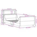 vidaXL Cadre de lit sans matelas cire marron 90x190 cm bois pin massif