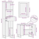 vidaXL Ensemble de mobilier de salle de bain avec tiroir 3 Pièces Marron