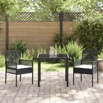 vidaXL Ensemble de salle à manger pour jardin 3 Pièces Noir Poly rotin