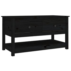vidaXL Table basse Noir 102x49x55 cm Bois massif de pin