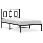 vidaXL Cadre de lit métal sans matelas avec tête de lit noir 100x190cm