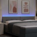 vidaXL Tête de Lit LED avec des lumières à LED Gris clair 200 cm tissu