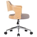 vidaXL Chaises pivotantes à manger lot de 2 taupe bois courbé et tissu