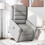 vidaXL Fauteuil de massage inclinable gris nuage tissu
