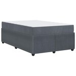 vidaXL Cadre de lit avec matelas Gris foncé 120 x 190 cm tissu
