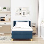 vidaXL Lit à ressorts avec matelas Bleu 200 x 100 cm tissu