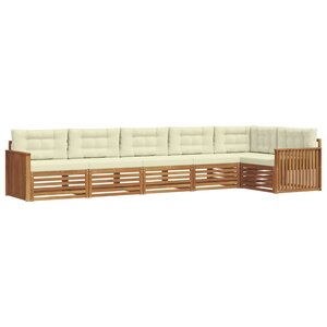 vidaXL Ensemble de canapés d'extérieur 6 pc Naturel et Crème