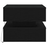 vidaXL Table basse avec lumières LED chêne noir 50x50x40 cm