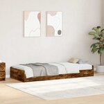 vidaXL Cadre de lit Chêne fumé 98 5 x 200 cm Bois d'ingénierie