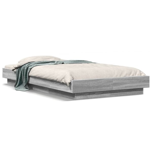 vidaXL Cadre de lit sans matelas sonoma gris 75x190 cm