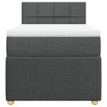 vidaXL Sommier à lattes de lit avec matelas Gris foncé 100x200cm Tissu