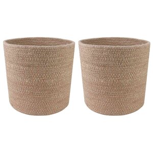 vidaXL Ensemble de Pots à Plantes 2 Pièces Naturel Ø 21 x 21 cm