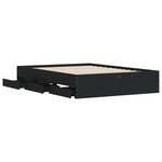 vidaXL Cadre de lit avec tiroirs sans matelas noir 120x200 cm