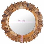 vidaXL Miroir mural 60 cm Teck Rond