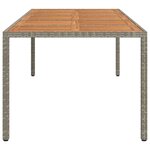 vidaXL Table de jardin pour repas Gris 250 x 100 x 75 cm Poly rotin