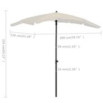vidaXL Parasol de jardin avec mât 200x130 cm sable
