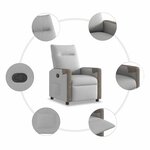 vidaXL Fauteuil inclinable gris nuage tissu