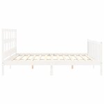 vidaXL Cadre de lit sans matelas blanc 200x200 cm bois massif de pin