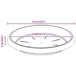 vidaXL Plateau à fleurs rond 6 Pièces Noir Ø 14 x 2 cm Plastique