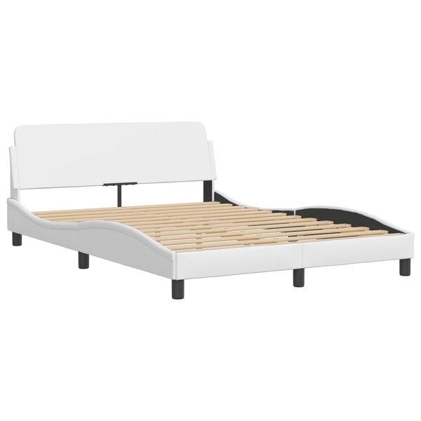 vidaXL Cadre de lit avec tête de lit Blanc 140x200 cm Similicuir