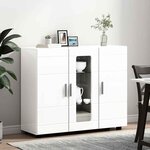 vidaXL Buffet Blanc brillant 55.5 x 29 x 100 cm Bois d'ingénierie