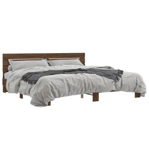 vidaXL Cadre de lit sans matelas chêne marron 200x200 cm