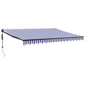 vidaXL Auvent rétractable automatique bleu et blanc 4 5x3 m
