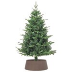 vidaXL Jupe de sapin de Noël marron Ø65x23 cm plastique