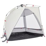 vidaXL Tente de plage 2 personnes gris libération rapide imperméable