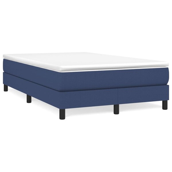 vidaXL Sommier à lattes de lit avec matelas Bleu 120x200 cm Tissu