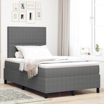vidaXL Lit avec sommier à ressort avec matelas Gris clair Petit double Tissu en velours côtelé