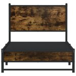 vidaXL Cadre de lit en métal sans matelas chêne fumé 75x190 cm