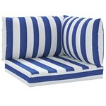 vidaXL Coussins de palette lot de 3 rayures bleues/blanches