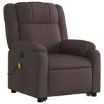 vidaXL Fauteuil inclinable de massage électrique Marron foncé Tissu