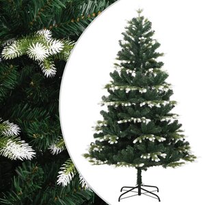 vidaXL Sapin de Noël artificiel à charnières avec neige floquée 180 cm