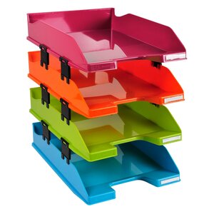 Set De 4 Corbeilles-à-courrier Combo Midi Iderama - Couleurs Assorties - Exacompta