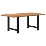 vidaXL Table à manger marron clair bois de chêne massif rectangulaire