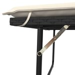 vidaXL Banc de jardin avec coussins et repose-pied noir résine tressée