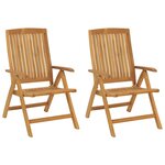 vidaXL Chaises de jardin inclinables lot de 2 bois massif de teck